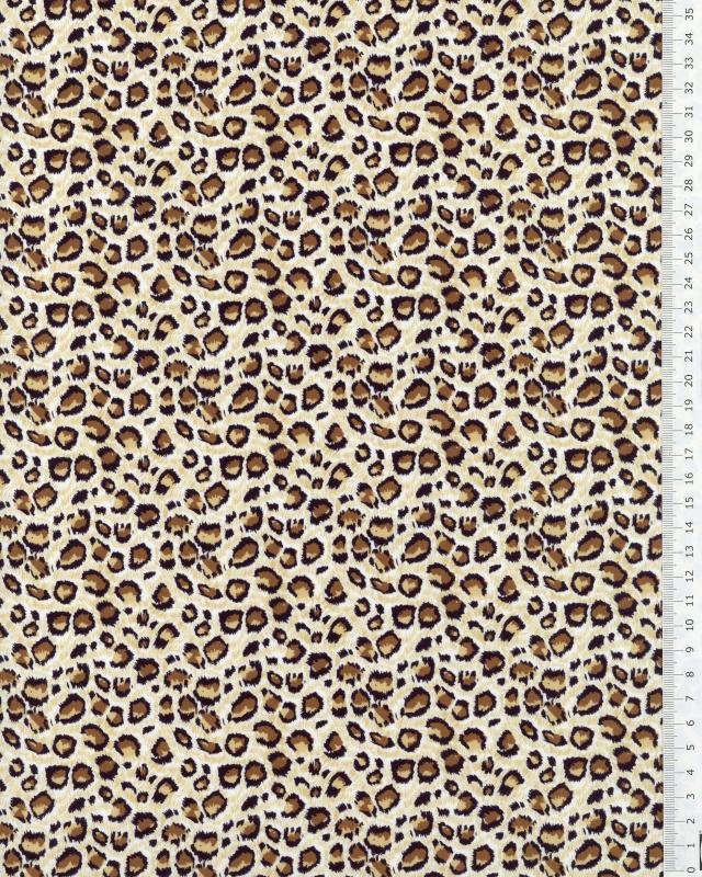  Leopard cotton poplin Beige - Tissushop